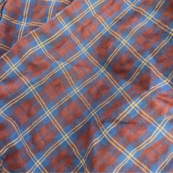 LEE Vintage Made in the USA Button Down Plaid Red Blue Shirt Sz XL - Picture 4 of 7